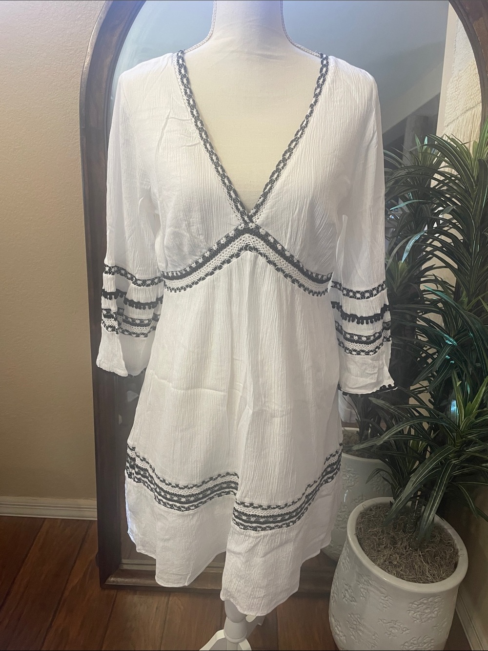 INC Embroidered Boho Festival Cottagecore Dress